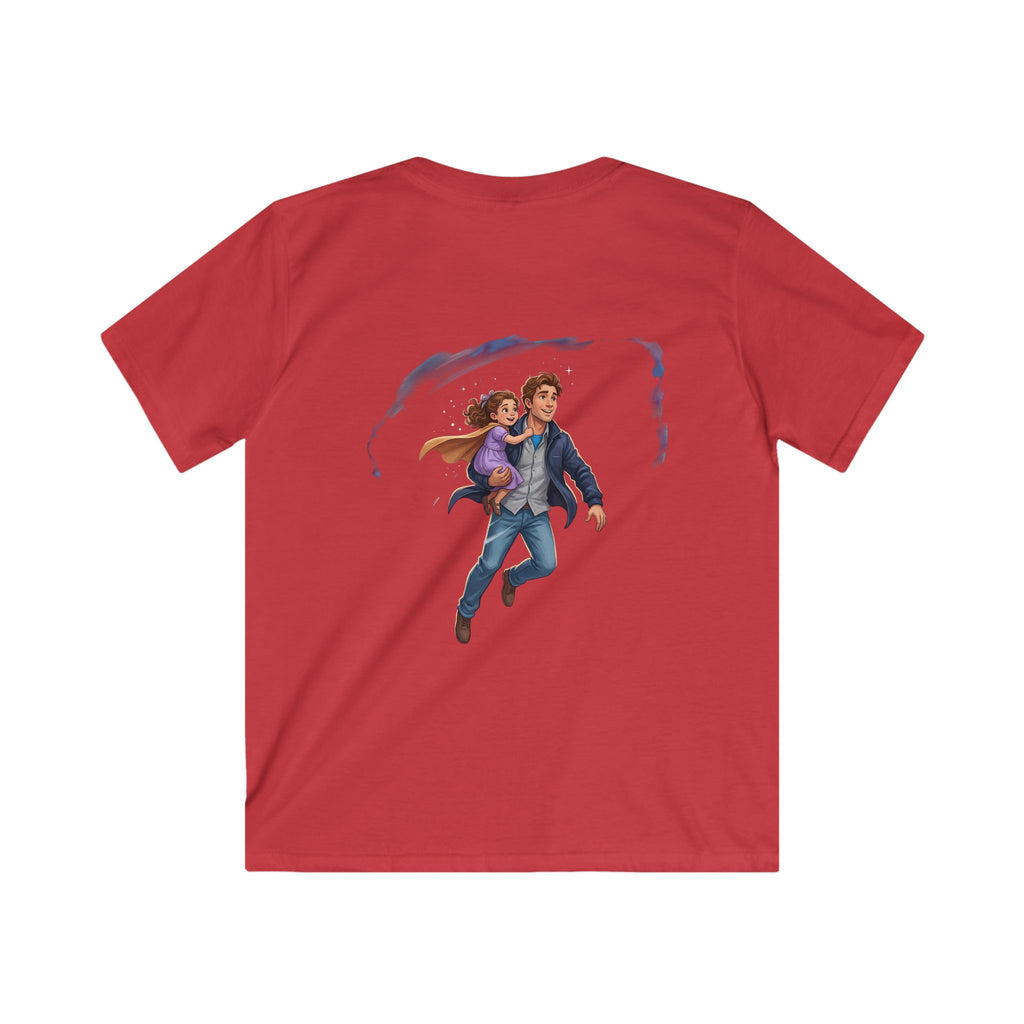 Kids girl Tee — "My daddy can fly! What's your dad's superpower?" Father-Daughter Flying Design