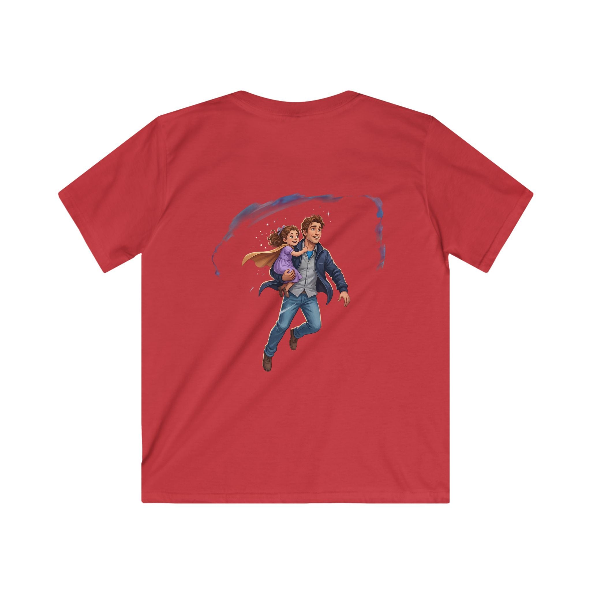 Kids girl Tee — "My daddy can fly! What's your dad's superpower?" Father-Daughter Flying Design
