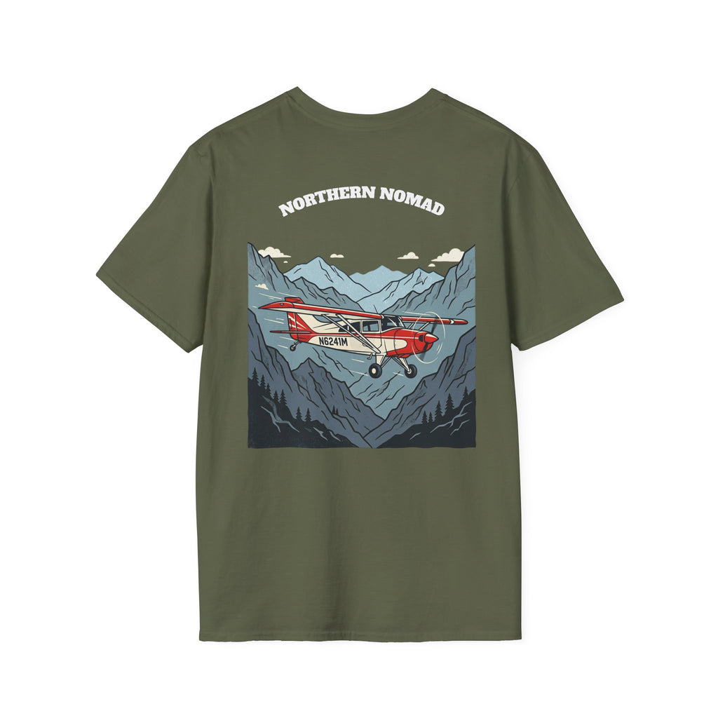Aviator Graphic T-Shirt — 'I R Pilot' Front Script & Northern Nomad Mountain Plane Back