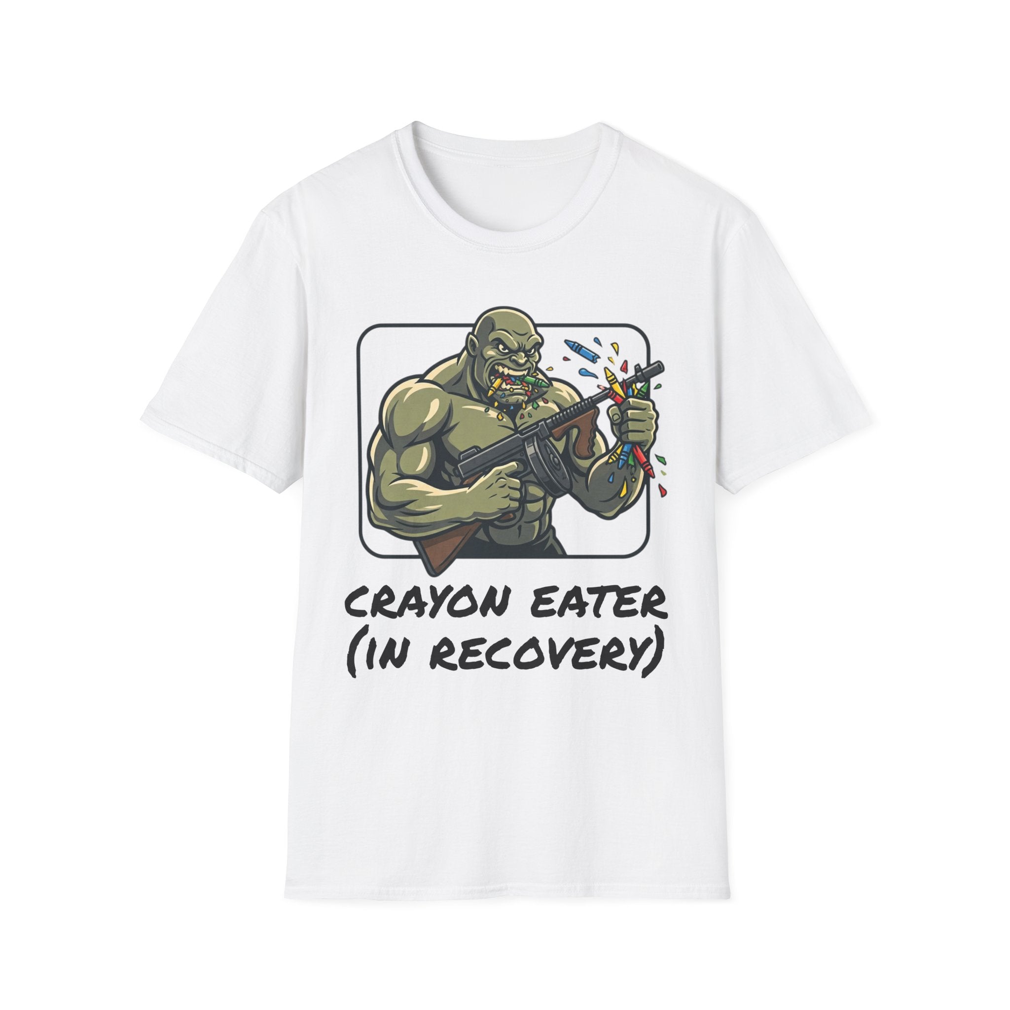 Crayon Eater (In Recovery) T-Shirt — Funny Cartoon Monster Graphic Tee