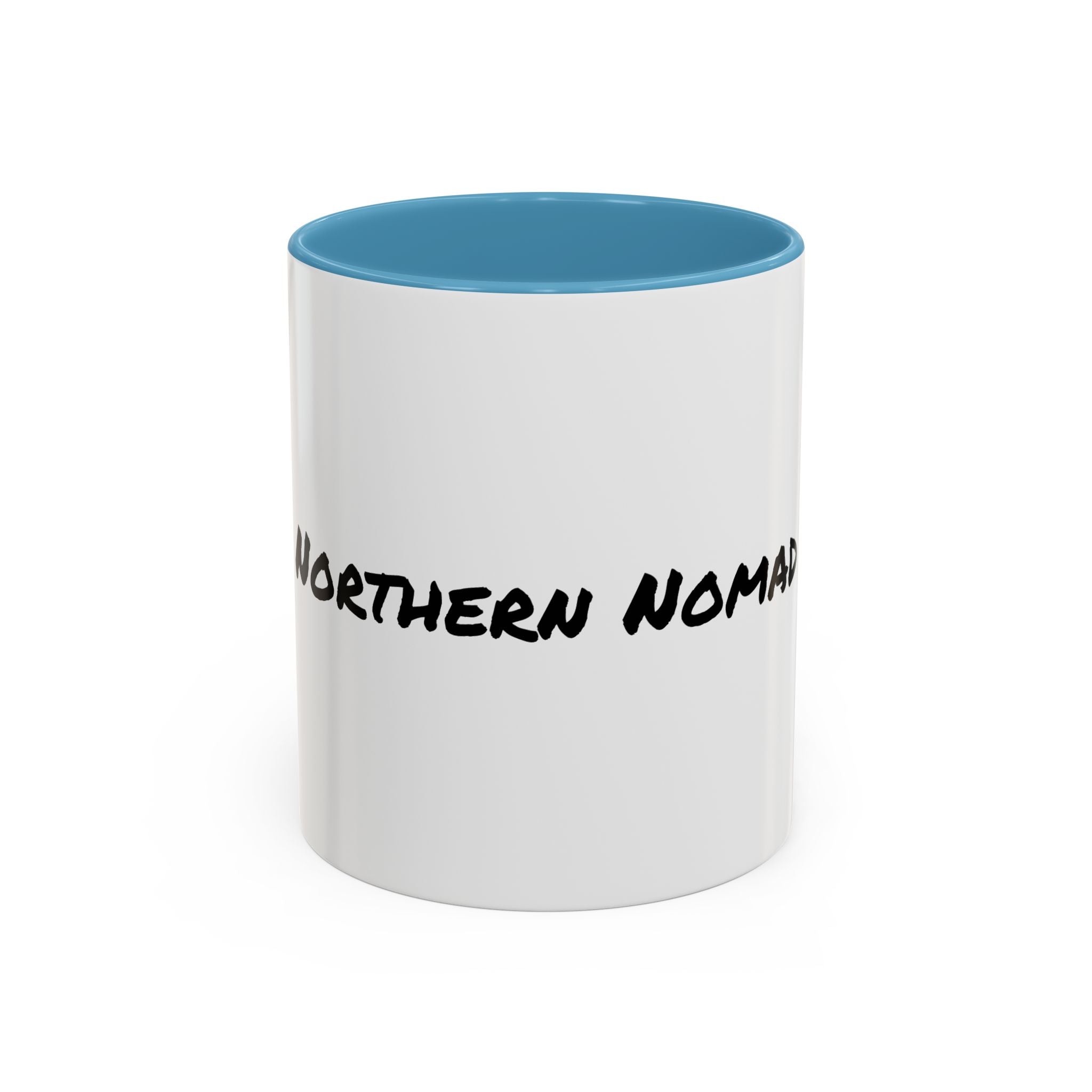 Northern Nomad Accent Coffee Mug — Black-Trim Ceramic Travel Coffee Cup (11/15 oz)
